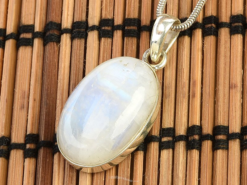 Moonstone silver pendant oval Ag 925/1000 7.66g