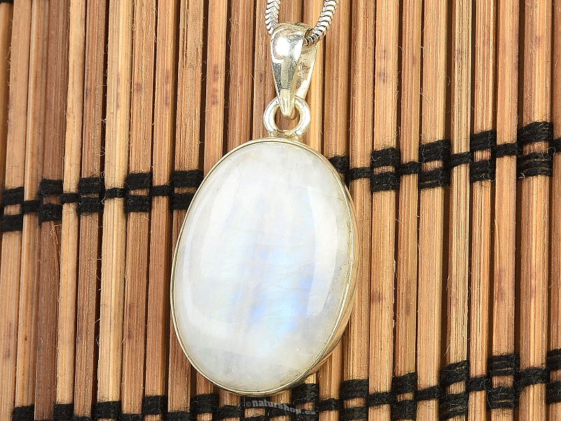 Moonstone silver pendant oval Ag 925/1000 8.06g