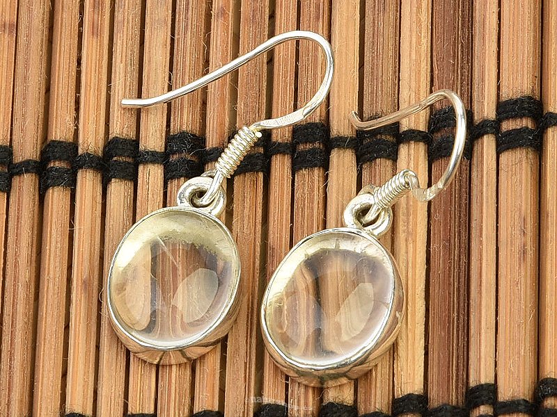 Crystal earrings oval Ag 925/1000 15 x 10mm