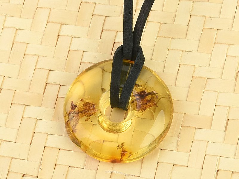 Amber Donut Leather Pendant (2g)