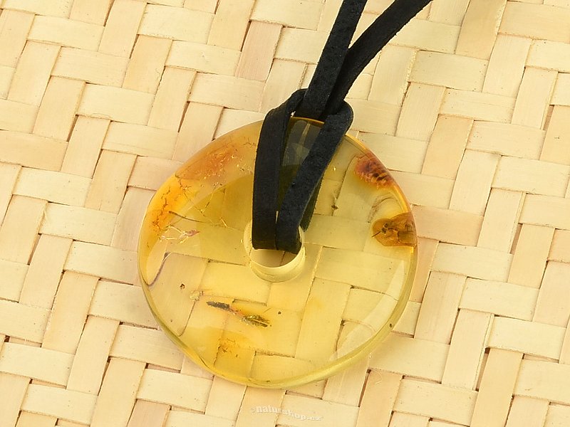 Amber Donut Leather Pendant (2.1g)