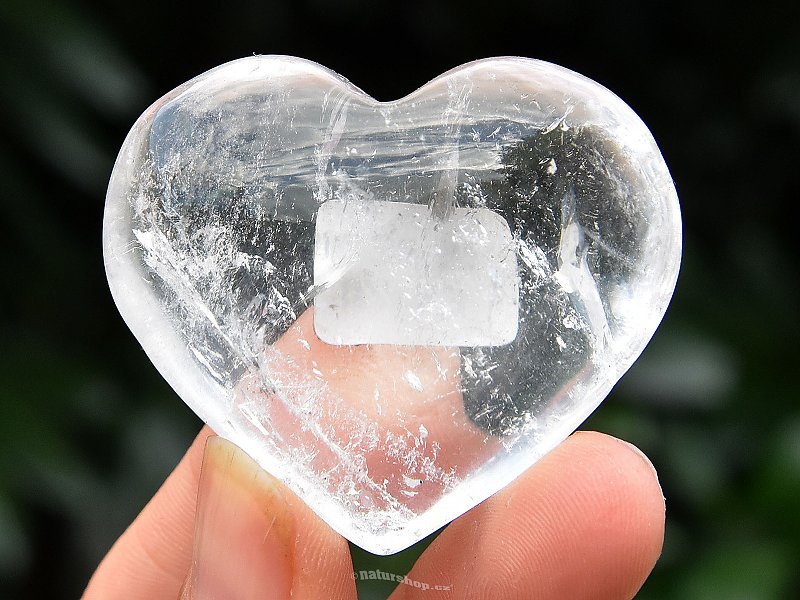 Smooth heart made of Brazil crystal 48g