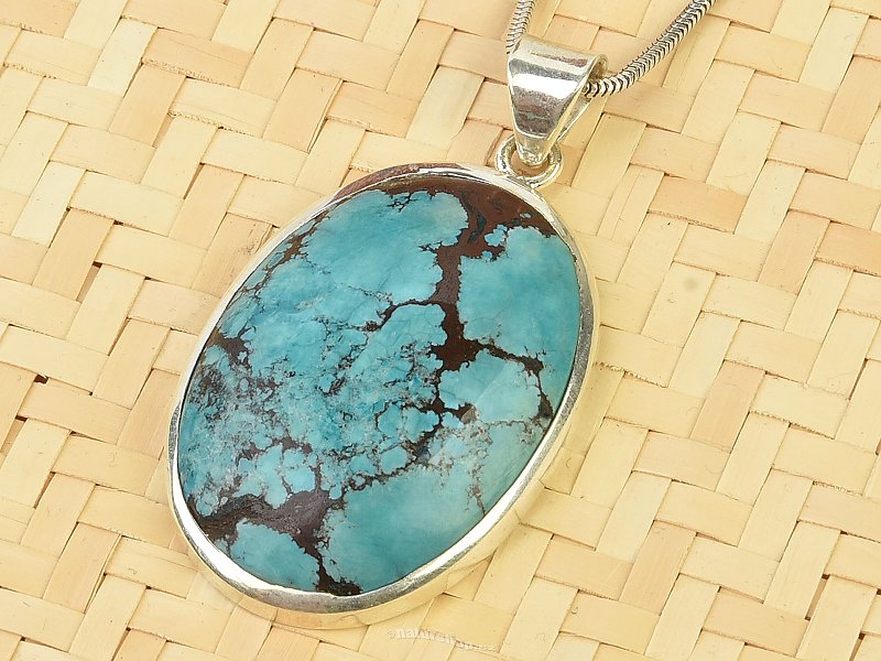 Oval pendant with turquoise Ag 925/1000 13.2g
