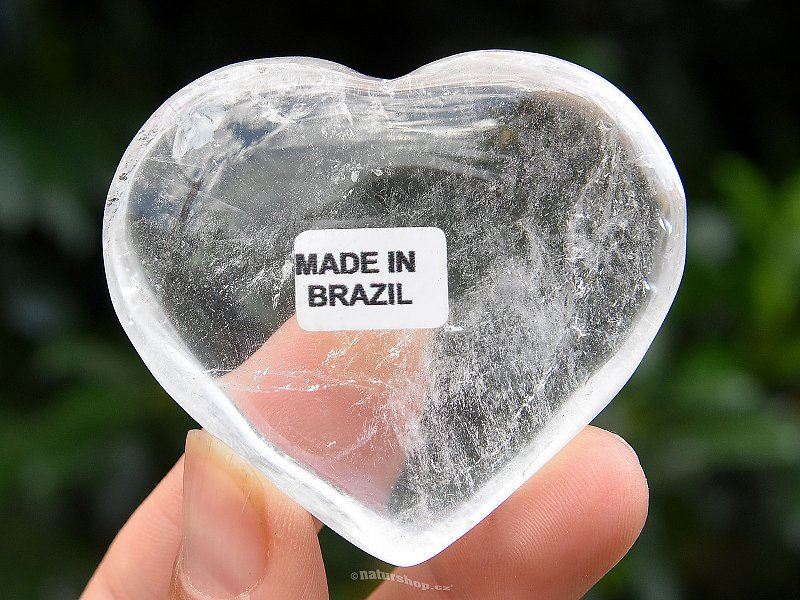Hladké srdce z křišťálu 74g Brazílie