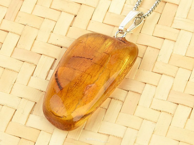 Amber pendant with handle Ag 925/1000 (1.9 g)