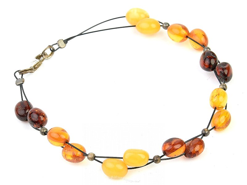 Bracelet with amber ovals 20 cm
