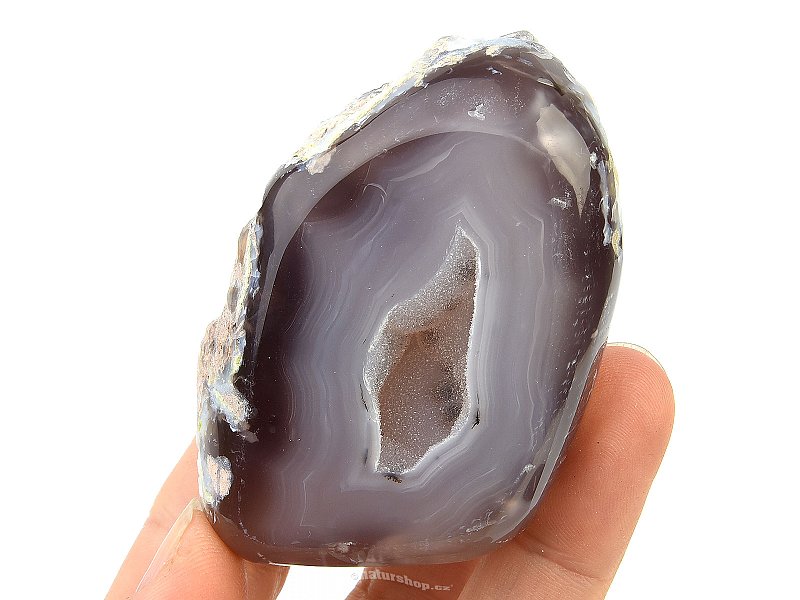 Agate geode brown-white with cavity 150 g