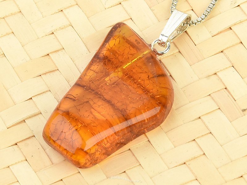 Amber pendant irregular Ag 925/1000 handle (1.7 g)