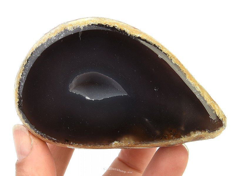 Brown agate geode with cavity 291 g