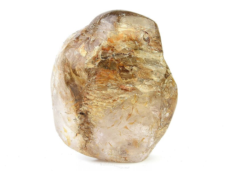 Křišťál s limonitem a inkluzemi leštěný krystal 1364g