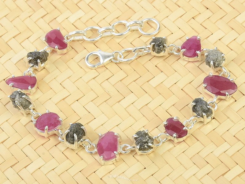 Diamond and ruby bracelet Ag 925/1000 13.7 g