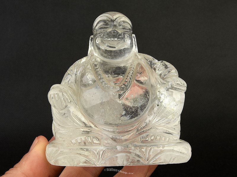 Happy Buddha figurka z křišťálu 8,7 cm