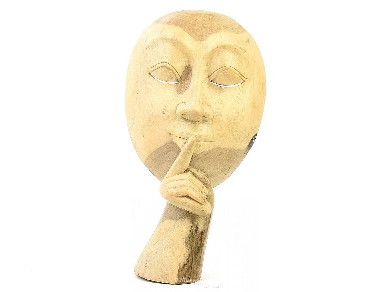 Standing mask made of wood from Indonesia 25cm