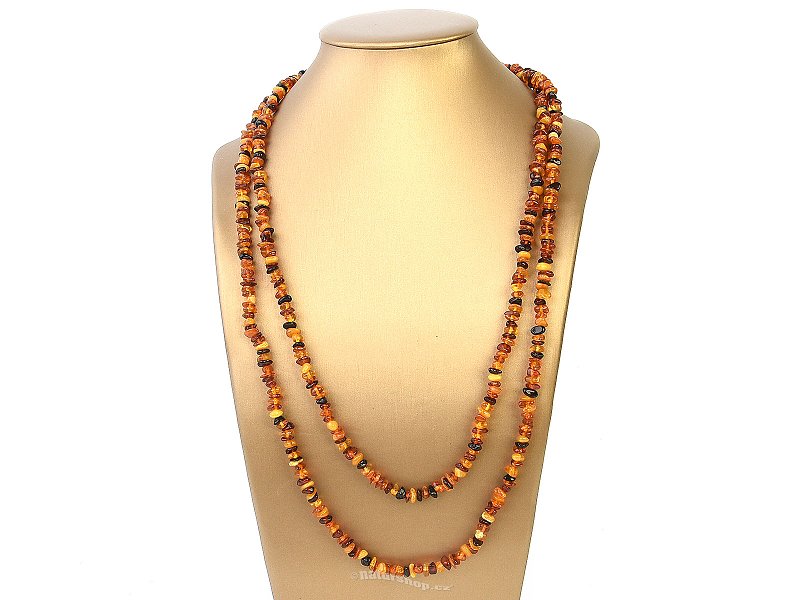 Long necklace made of mixed amber (125cm)