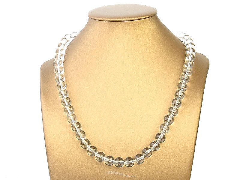 Crystal necklace smooth balls 10mm 52cm