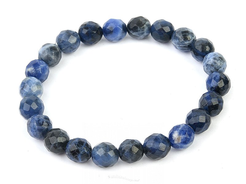 Bracelet made of faceted sodalite stone 8mm