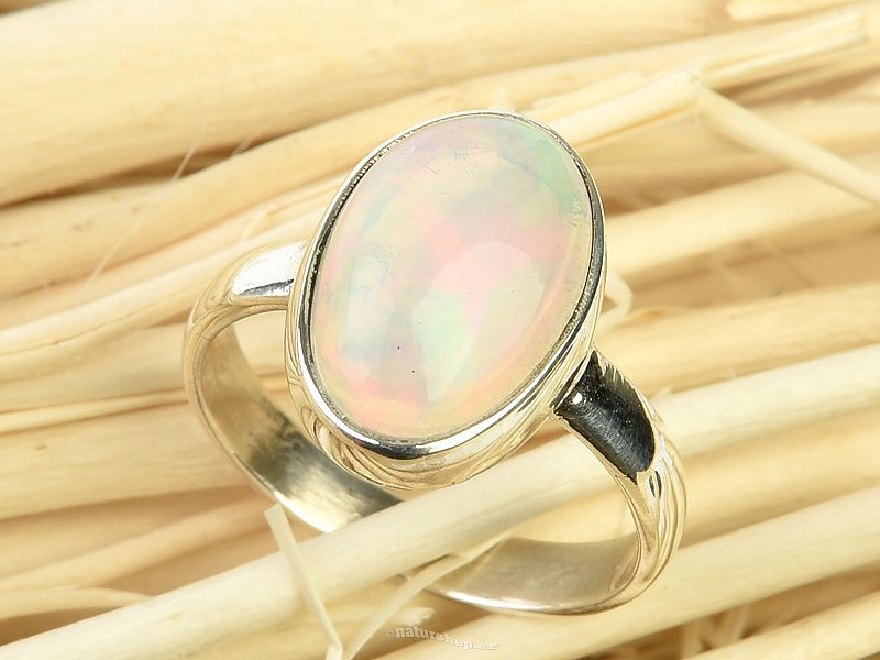 Ring precious opal Ag 925/1000 2.6g (size 50) Ethiopia