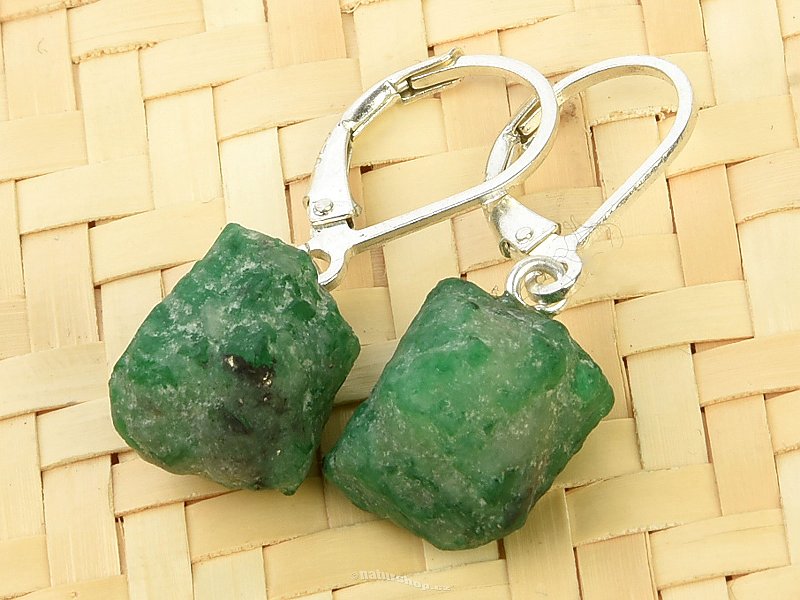 Emerald earrings crystal Ag 925/1000 clasp
