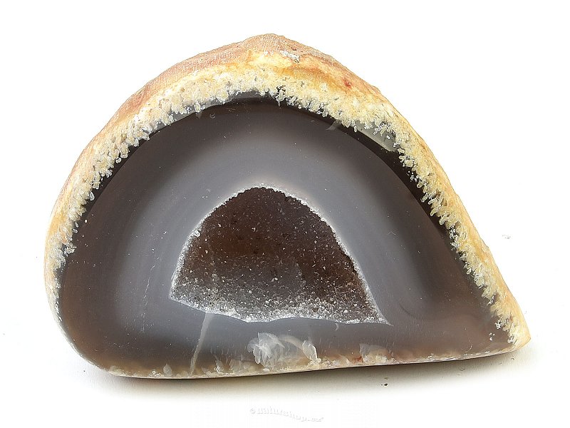 Agate geode brownish gray 179 g