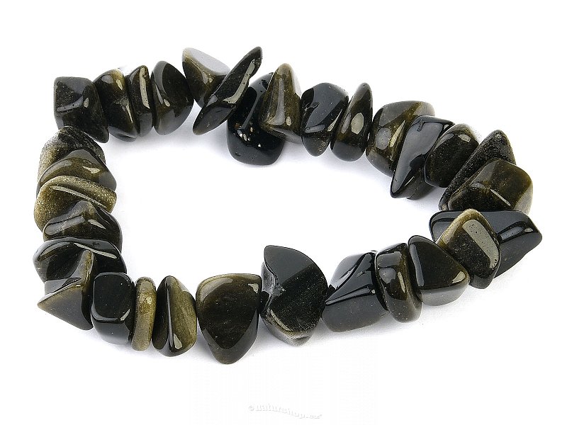 Bracelet gold obsidian larger stones