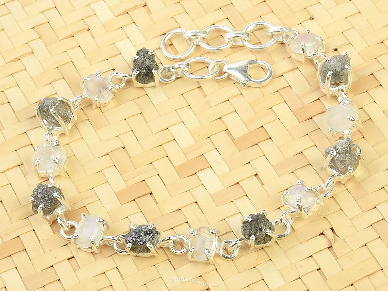 Diamond and moonstone bracelet Ag 925/1000 12.6 g