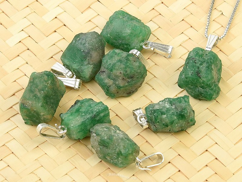 Emerald pendant crystal Ag 925/1000 handle