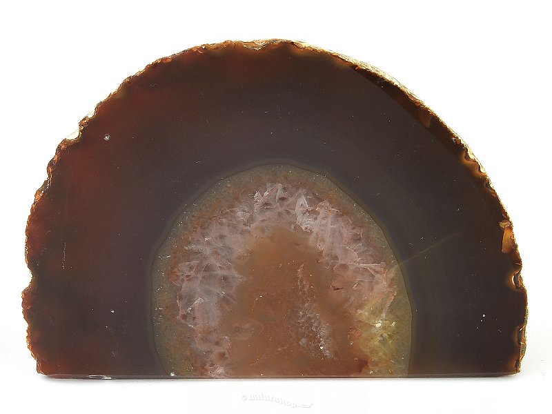 Geode agate with orange center 421g