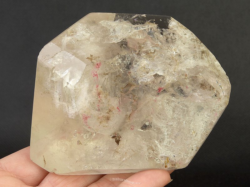 Crystal with inclusions cut shape 381g