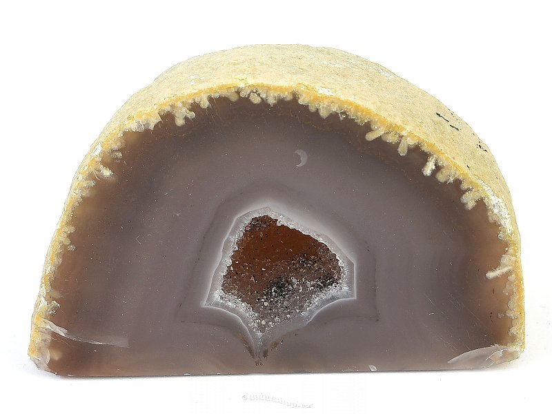 Brown-beige agate geode with cavity 238g