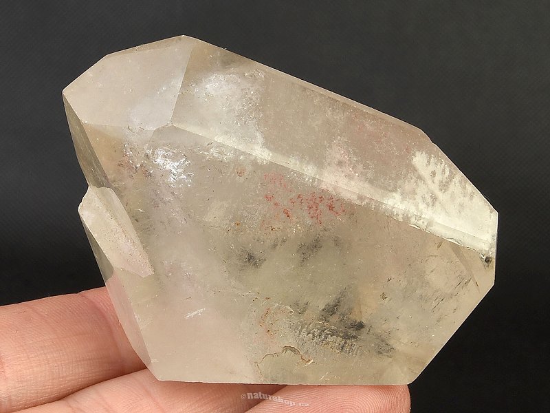 Crystal with inclusions double cut crystal 126g
