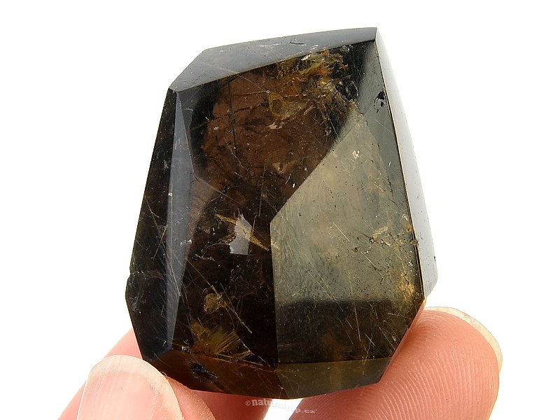Gemstone with tourmaline and other inclusions, cut form 25g