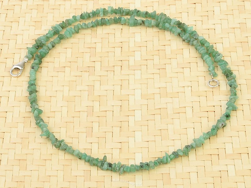 Náhrdelník smaragd surový zapínání Ag 925/1000