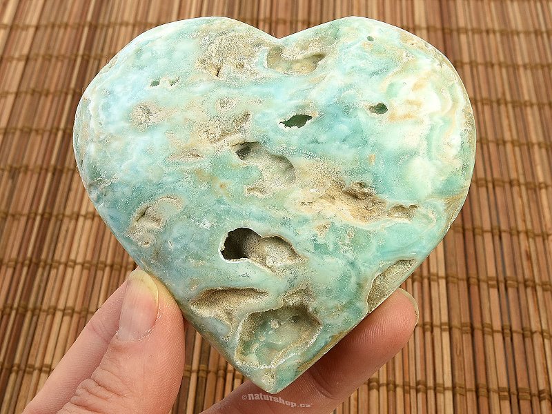 Blue aragonite heart (Pakistan) 234g
