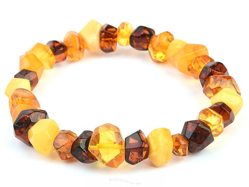 Bracelet amber mix cut shapes