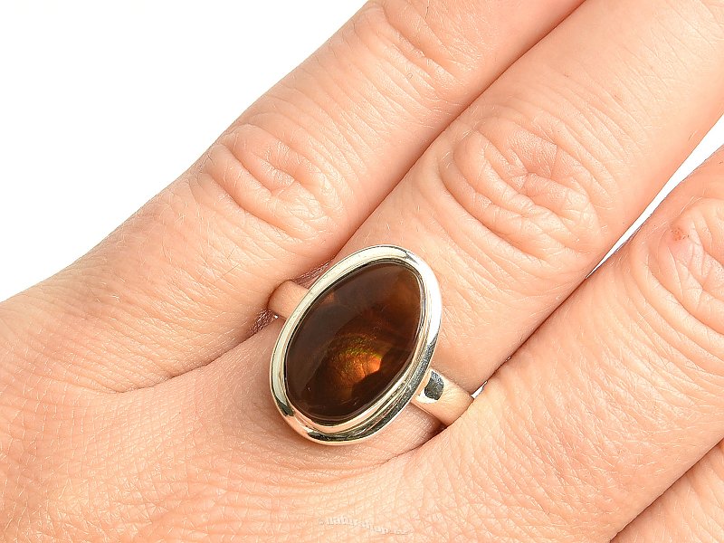 Fire agate silver ring Ag 925/1000 6.3g size 58