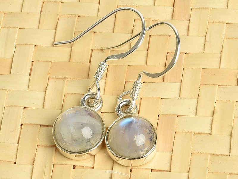 Round earrings moonstone Ag 925/1000