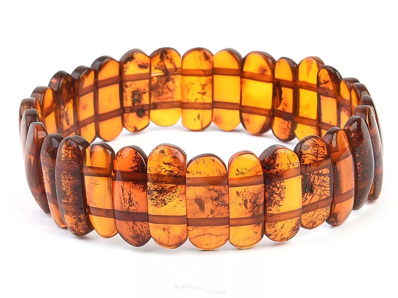 Wide amber bracelet 18mm