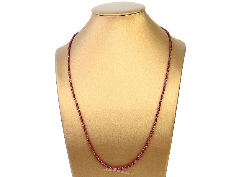 Ruby QA cut necklace clasp Ag 925/1000 61cm (10.0g)