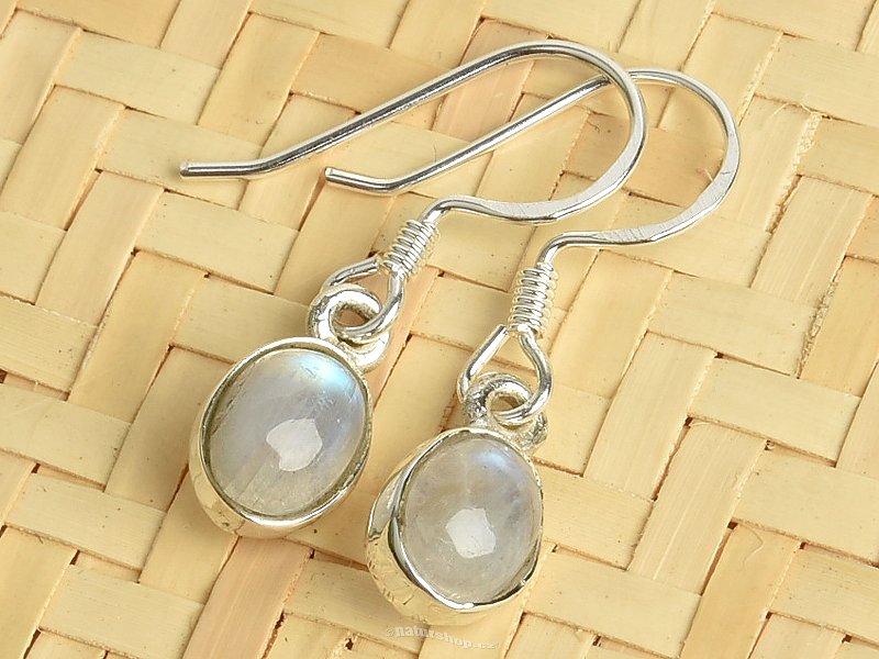 Small oval moonstone earrings (Ag 925/1000)