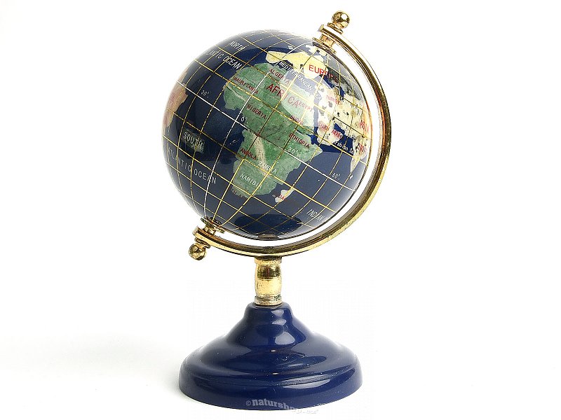 Globe made of precious stones 16.5cm (401g)
