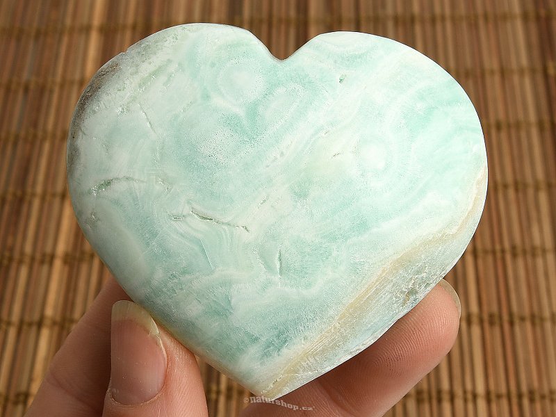 Blue aragonite heart (Pakistan) 131g