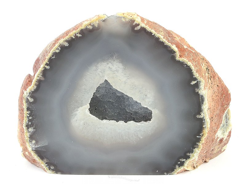 Gray agate geode with cavity (Brazil) 573g