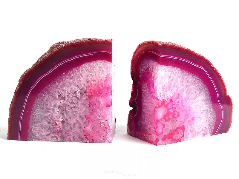 Pink agate bookends 3441g Brazil