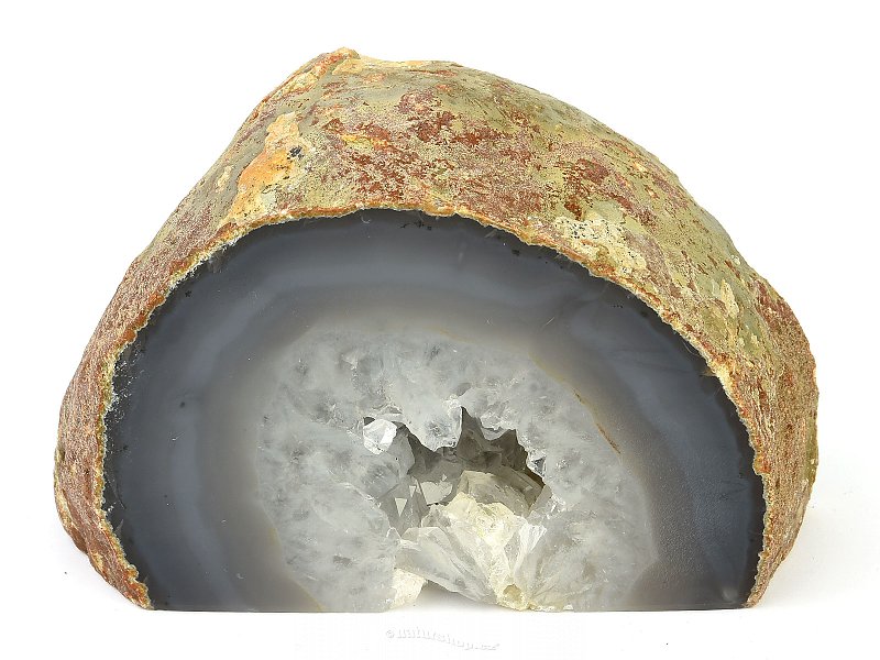 Agate geode with a hollow from Brazil 750g
