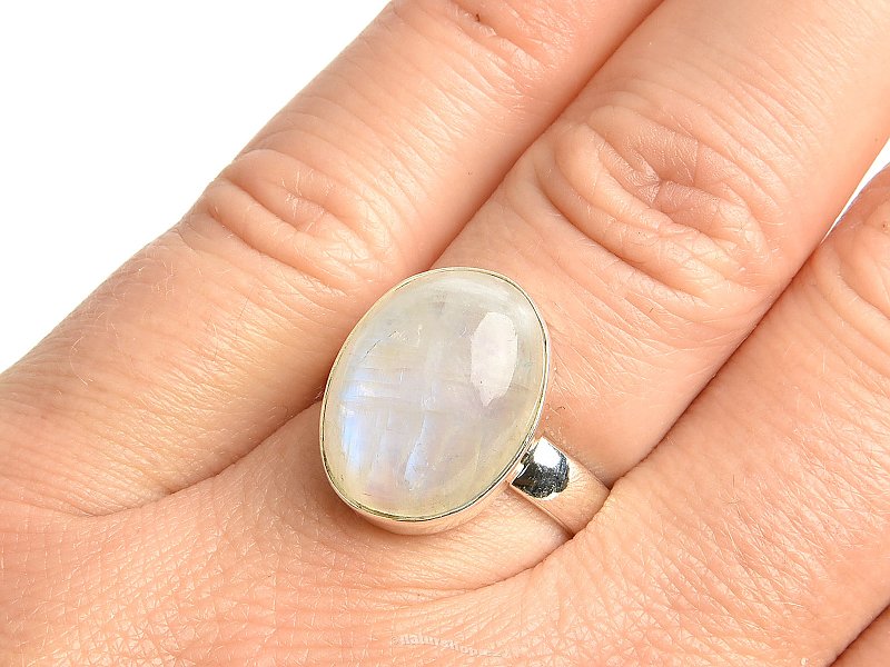 Moonstone ring oval size 55 Ag 925/1000 5.8g