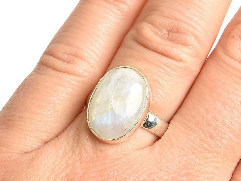 Oval moonstone ring size 55 Ag 925/1000 4.9g