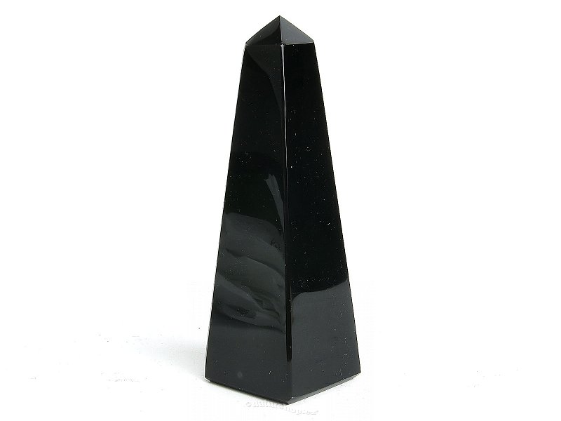 Obsidián černý hladký obelisk z Mexika 321g
