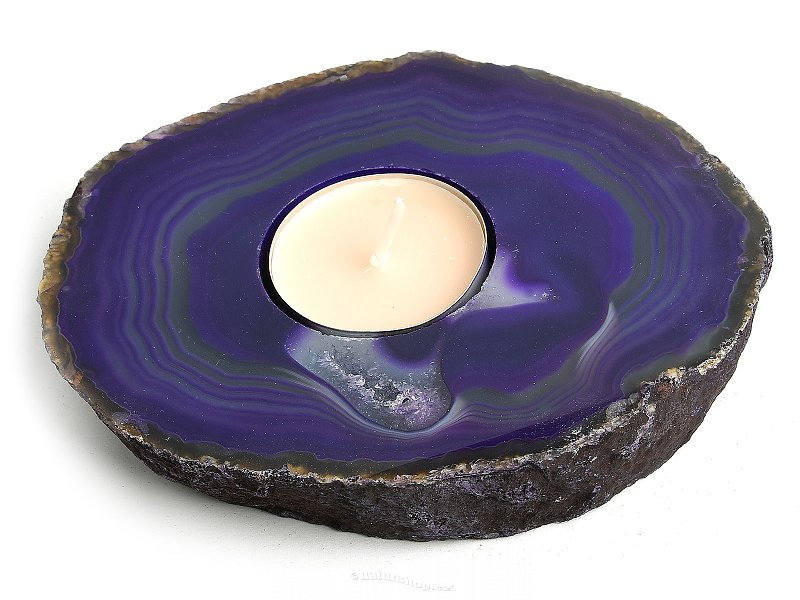 Stained agate candle holder 448g