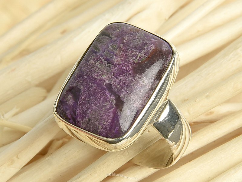 Sugilite ring rectangle size 54 Ag 925/1000 4.5g