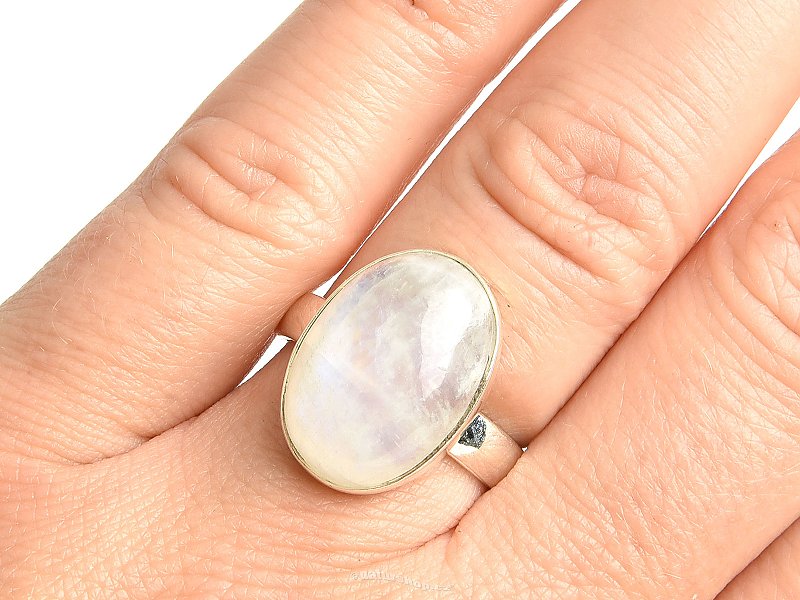 Oval moonstone ring size 56 Ag 925/1000 5.8g